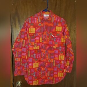 Vintage Mo Betta Funky Button Down Shirt Sz 16 Medium Large